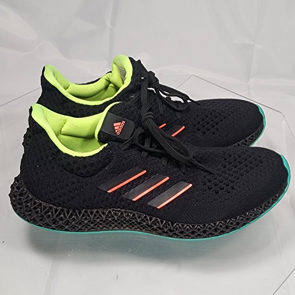 Adidas 4D Futurecraft Running Shoes Men 7 Black Carbon Turbo GZ8626 Sneakers